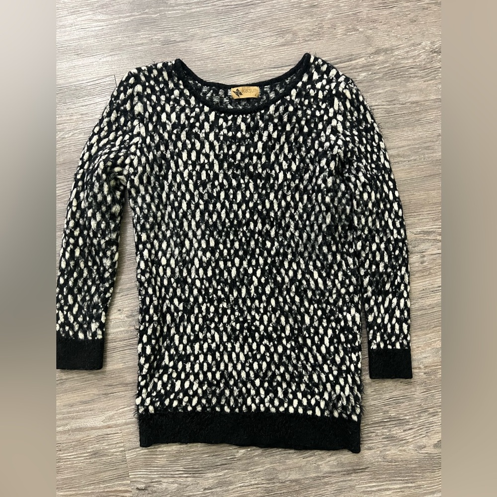Katsumi Elegant Black and White Women's Sweater pullover size L